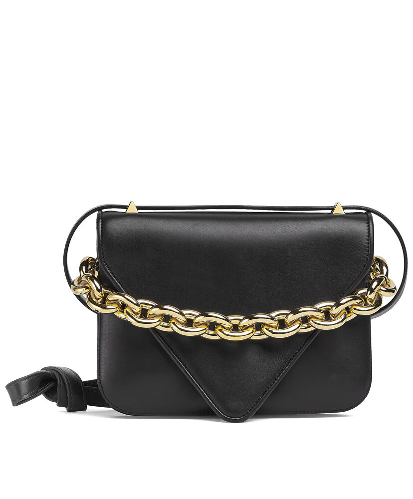 Bottega Veneta Small Mount Leather Envelope Bag Black